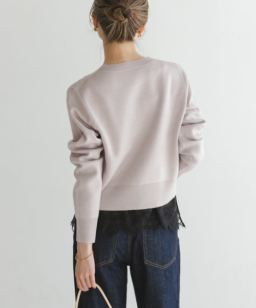 NOBLE（ノーブル） カーディガン ダブル編みショートカーデ レディース