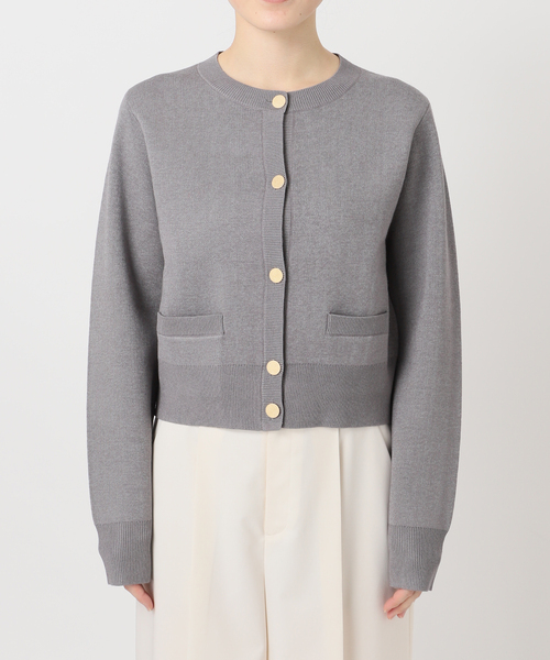 NOBLE（ノーブル） カーディガン ダブル編みショートカーデ レディース