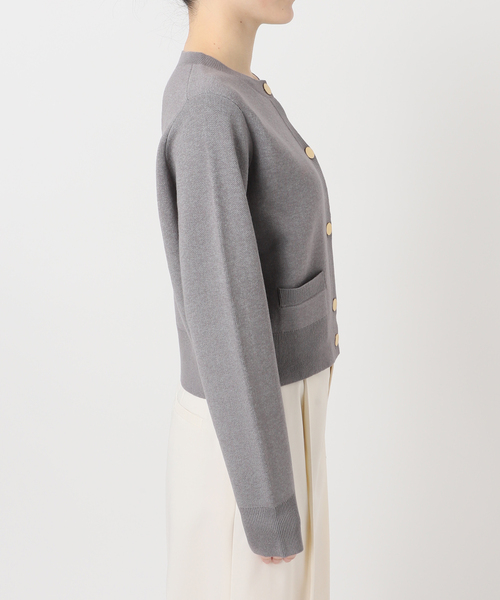 NOBLE（ノーブル） カーディガン ダブル編みショートカーデ レディース