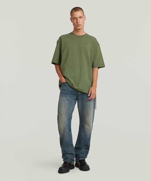 G-STAR RAW tシャツ Woven Mix Loose T-Shirt/異素材ミックスオーバー 
