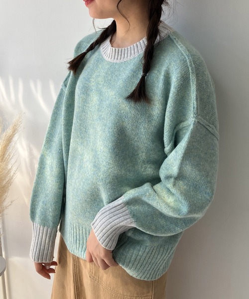 「AS KNOW AS plus」 長袖ニット FREE 杢グレー レディースの画像3