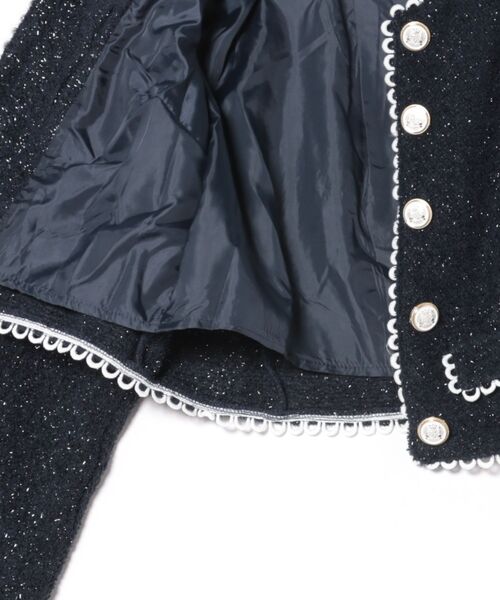 「tocco closet」 ツイードジャケット M ネイビー レディース_画像3