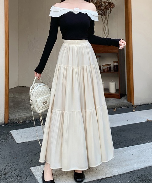 ロング スカート ベロアティアードロングスカート : ZOZOTOWN Yahoo!店