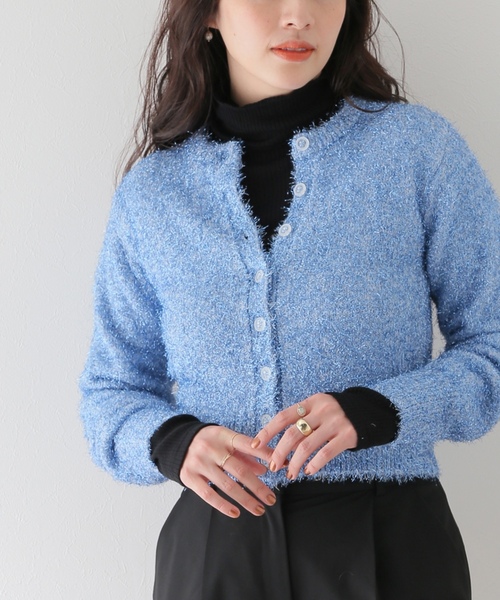 「SLOBE citron.」 ニットカーディガン FREE スカイブルー レディース_画像5