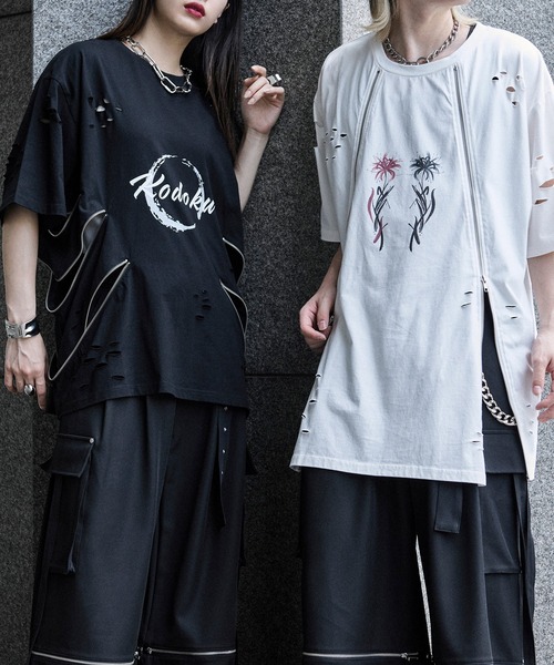 「狐独」 半袖Tシャツ LARGE ブラック メンズ_画像2