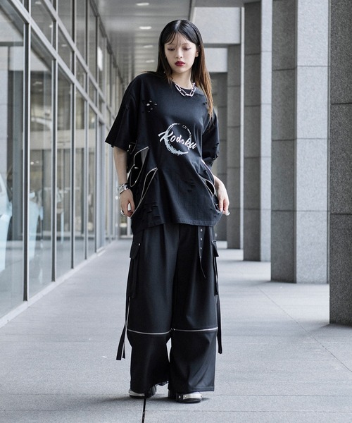 「狐独」 半袖Tシャツ LARGE ブラック メンズ_画像3