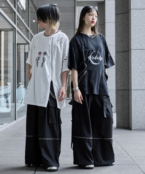 「狐独」 半袖Tシャツ LARGE ブラック メンズ_画像7
