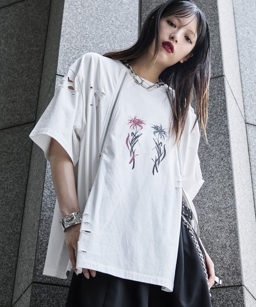 「狐独」 半袖Tシャツ LARGE ブラック メンズ_画像9