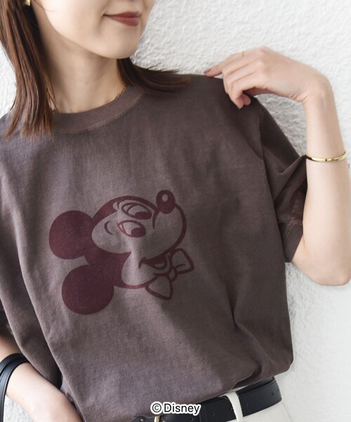 【GOOD ROCK SPEED】ミッキーフロッキープリントT ブラウン GOOD ROCK SPEED / MickeyMouse / Tshirts Brown