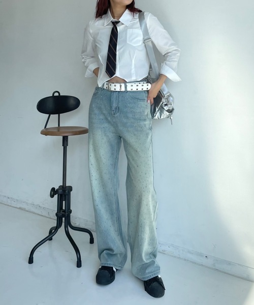 「SHAGGIE」 長袖カットソー FREE ホワイト レディース_画像3