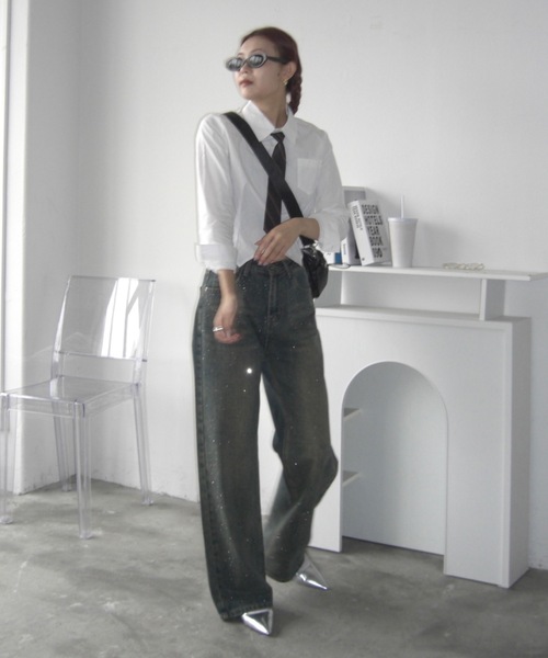 「SHAGGIE」 長袖カットソー FREE ホワイト レディース_画像5