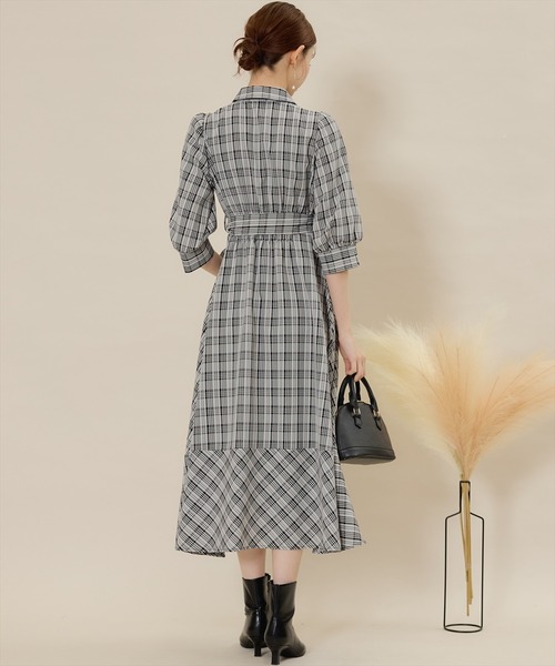 「SWINGLE」 シャツワンピース MEDIUM ブラック系その他 レディース_画像8