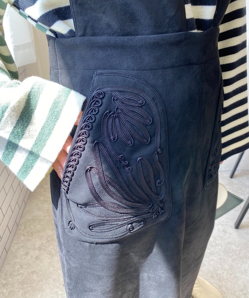 「LHELBIE」 サロペットスカート M オリーブ レディース_画像7