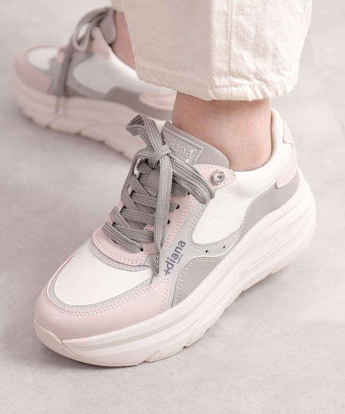 「+diana」 ローカットスニーカー 23.5cm ダークベージュ レディース_画像4