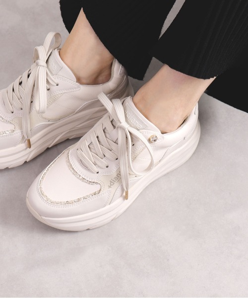 「+diana」 ローカットスニーカー 23.5cm ダークベージュ レディース_画像6