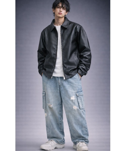 ジャケット・アウター   Jeans Leather Jacket セール】A LEATHER × JOURNAL STANDARD COMBI TRUCKER JACKET