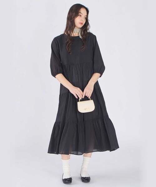 To b. by agnes ワンピース コットン シフォン ティアード : ZOZOTOWN