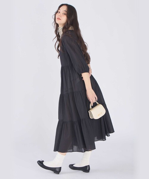 To b. by agnes ワンピース コットン シフォン ティアード : ZOZOTOWN