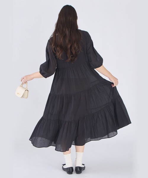 To b. by agnes ワンピース コットン シフォン ティアード : ZOZOTOWN