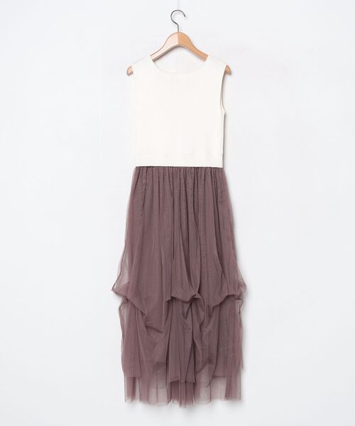 「NATURAL BEAUTY BASIC」 ドッキングワンピース MEDIUM ベージュ レディースの画像
