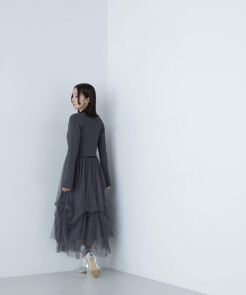 「NATURAL BEAUTY BASIC」 ドッキングワンピース MEDIUM ベージュ レディースの画像