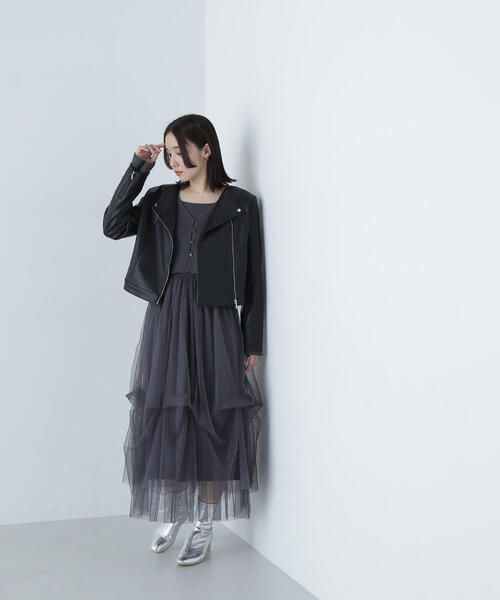 「NATURAL BEAUTY BASIC」 ドッキングワンピース MEDIUM ベージュ レディースの画像