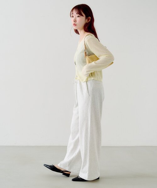 スウェットパンツ ジャージ 「無地＆花柄/2サイズ展開/低身長サイズ」フラワーステッチスウェットパンツ レディースの画像