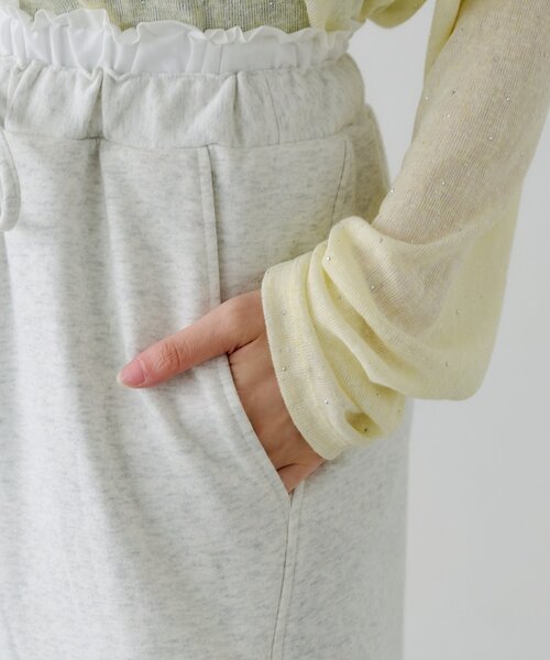 スウェットパンツ ジャージ 「無地＆花柄/2サイズ展開/低身長サイズ」フラワーステッチスウェットパンツ レディースの画像