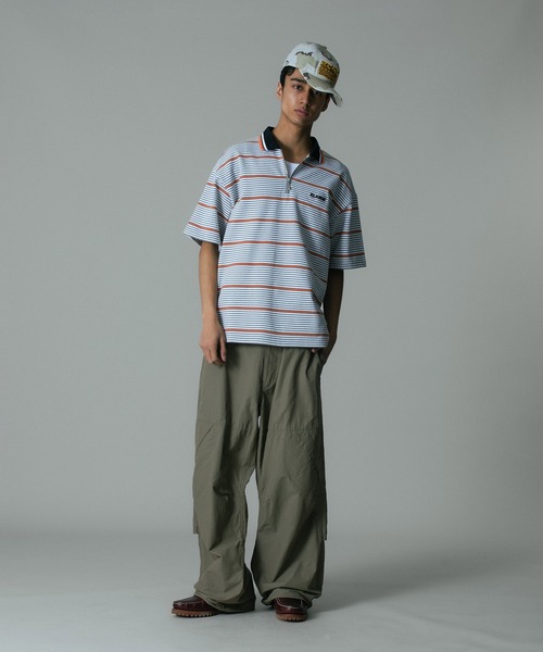 XLARGE（エクストラ ラージ） tシャツ STRIPE ZIP POLO SHIRT メンズ