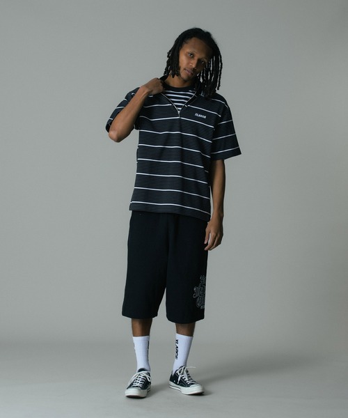 XLARGE（エクストラ ラージ） tシャツ STRIPE ZIP POLO SHIRT メンズ