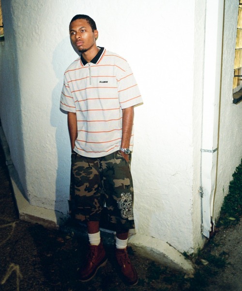 XLARGE（エクストラ ラージ） tシャツ STRIPE ZIP POLO SHIRT メンズ