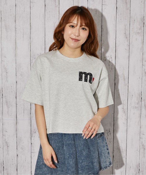 tシャツ 半袖 「ハートロゴ刺繍」Tシャツ／ストリート×フェミニン／春