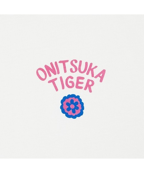 「Onitsuka Tiger」 半袖Tシャツ L ホワイト×ピンク レディース_画像2