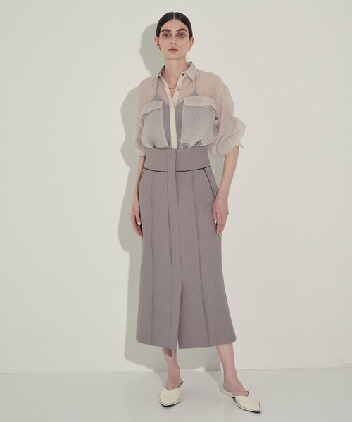「CITY」 ロングスカート 2 グレー レディース_画像4