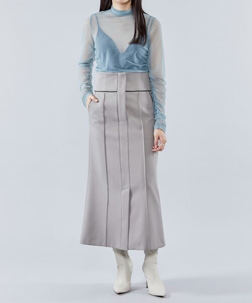 「CITY」 ロングスカート 2 グレー レディース_画像6