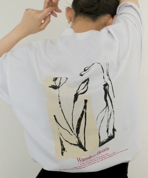 hellam（ヘラム） tシャツ 「hellam×pinmyself」フラワーアートTシャツ 