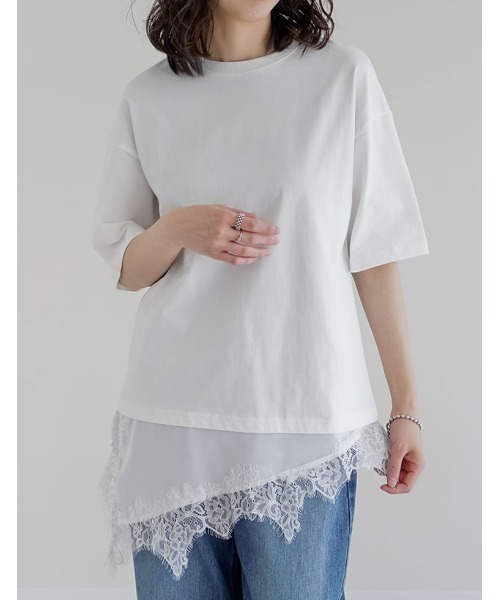 Re:EDIT（リエディ） tシャツ 「2026 SUMMER COLLECTION」裾サテン