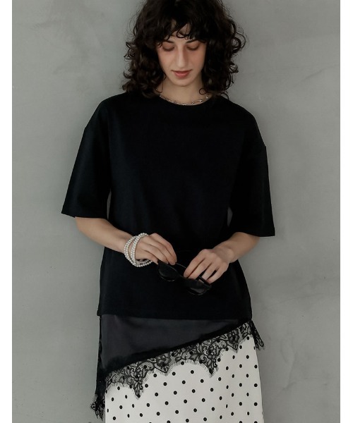 Re:EDIT（リエディ） tシャツ 「2026 SUMMER COLLECTION」裾サテン