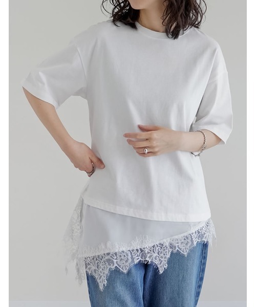Re:EDIT（リエディ） tシャツ 「2026 SUMMER COLLECTION」裾サテン