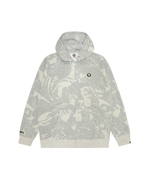 AAPE グレー ジップアップパーカー AAPE BY A BATHING APE（エーエイプバイアベイシングエイプ） ジップ