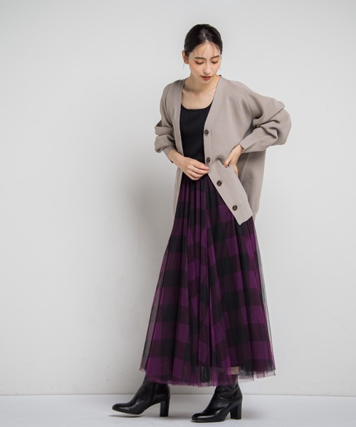 「Droite lautreamont」 ニットカーディガン M パープル レディース_画像2