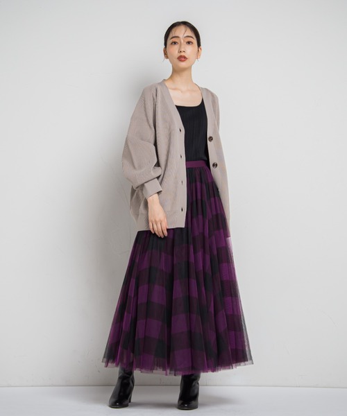 「Droite lautreamont」 ニットカーディガン M パープル レディース_画像5