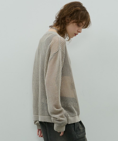 「AIVER」 長袖ニット SMALL ダークグレー メンズ_画像4