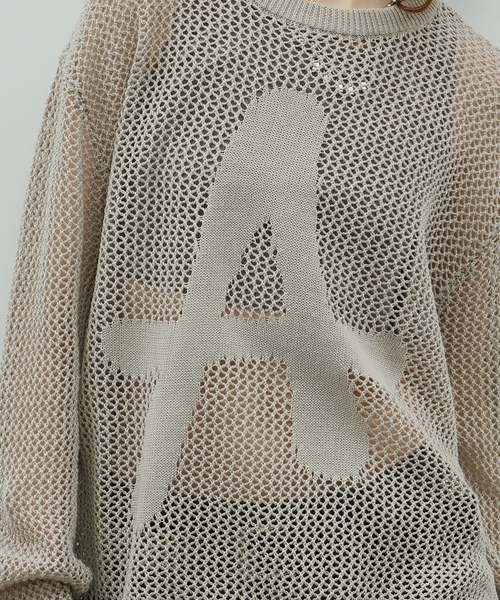 「AIVER」 長袖ニット SMALL ダークグレー メンズ_画像6