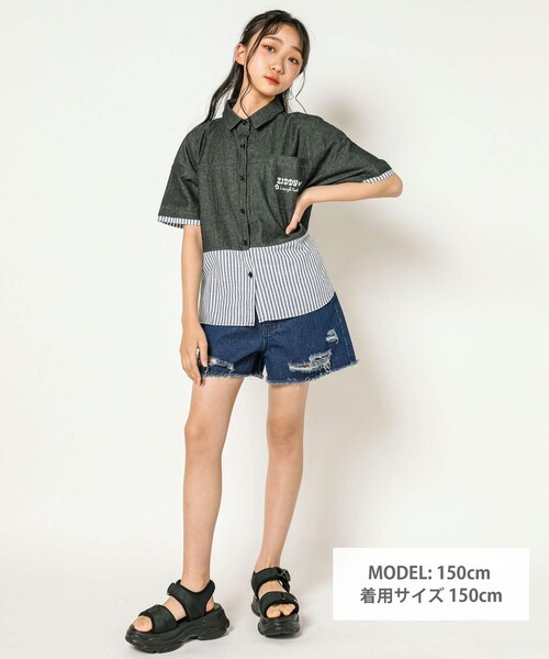 「ZIDDY」 「KIDS」半袖シャツ 140 ブルー キッズ_画像2