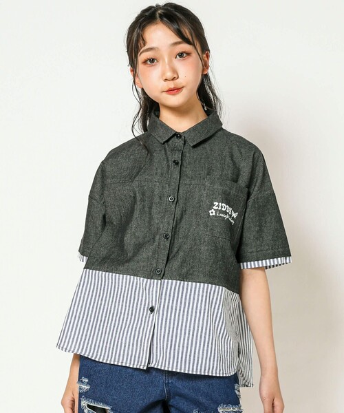 「ZIDDY」 「KIDS」半袖シャツ 140 ブルー キッズ_画像3
