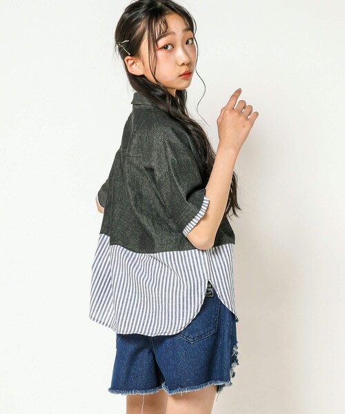 「ZIDDY」 「KIDS」半袖シャツ 140 ブルー キッズ_画像5