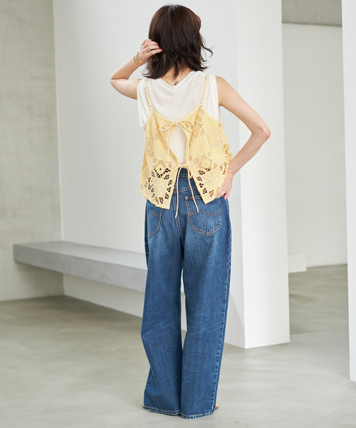SLOBE IENA（スローブイエナ） キャミソール Indiaスクエア刺繍キャミ