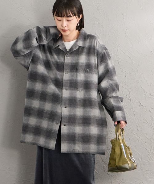 PENDLETON ペンドルトン オンブレチェック 長袖シャツ Lサイズ PENDLETON（ペンドルトン） ブラウス シャツ 別注 シングルポケット