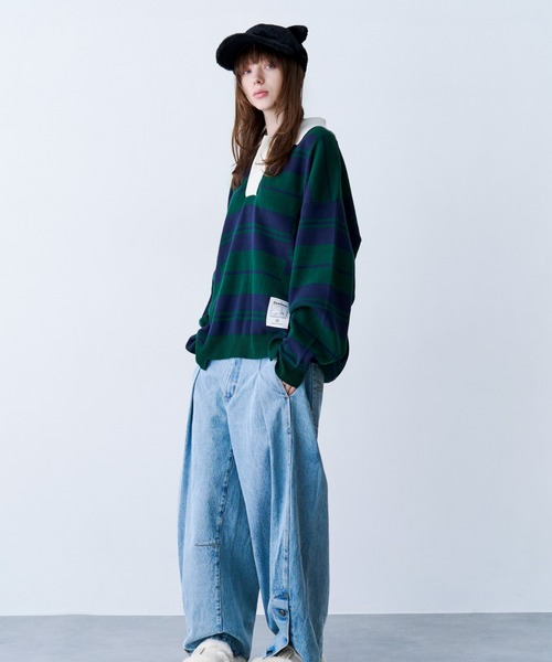 SeeSew ポロシャツ 「UNISEX」BORDER KNIT POLO/ボーダーニット